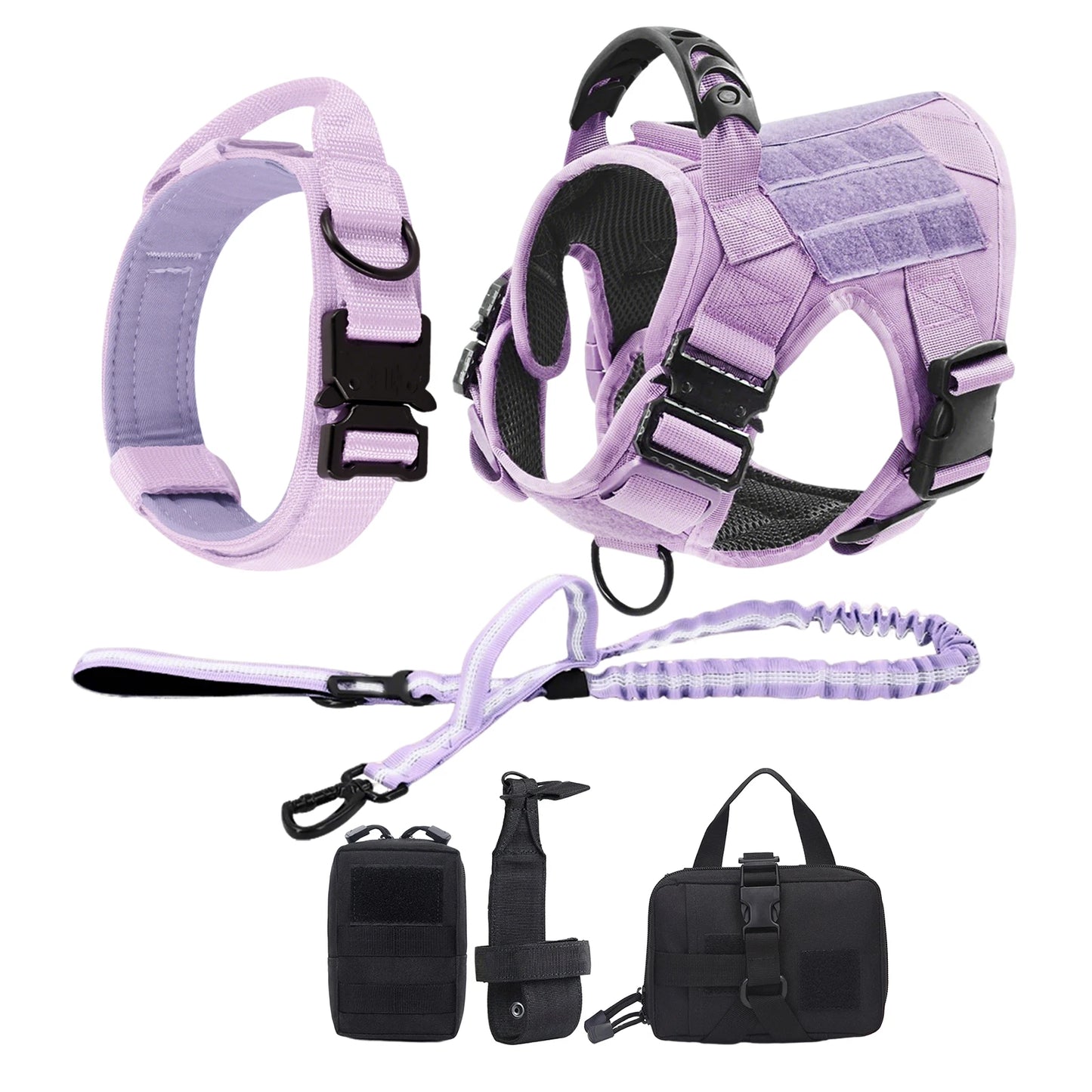 Military Pink Camouflage Dog Harness For Large Medium Dogs Harnesses Leash Adjustable Pet German Shepherd Tactical Training Vest