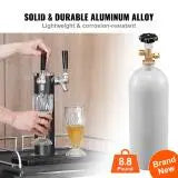 SucceBuy 5 Lbs CO2 Tank Aluminum Gas Cylinder Brand New CO2 Cylinder with Gray Spray Coating CO2 Tank with CGA320 Valve