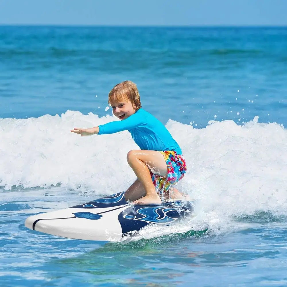 6' Beginner Surfboard for Beach Fun - Ideal for Kids, Youth, and Children with Removable Fins