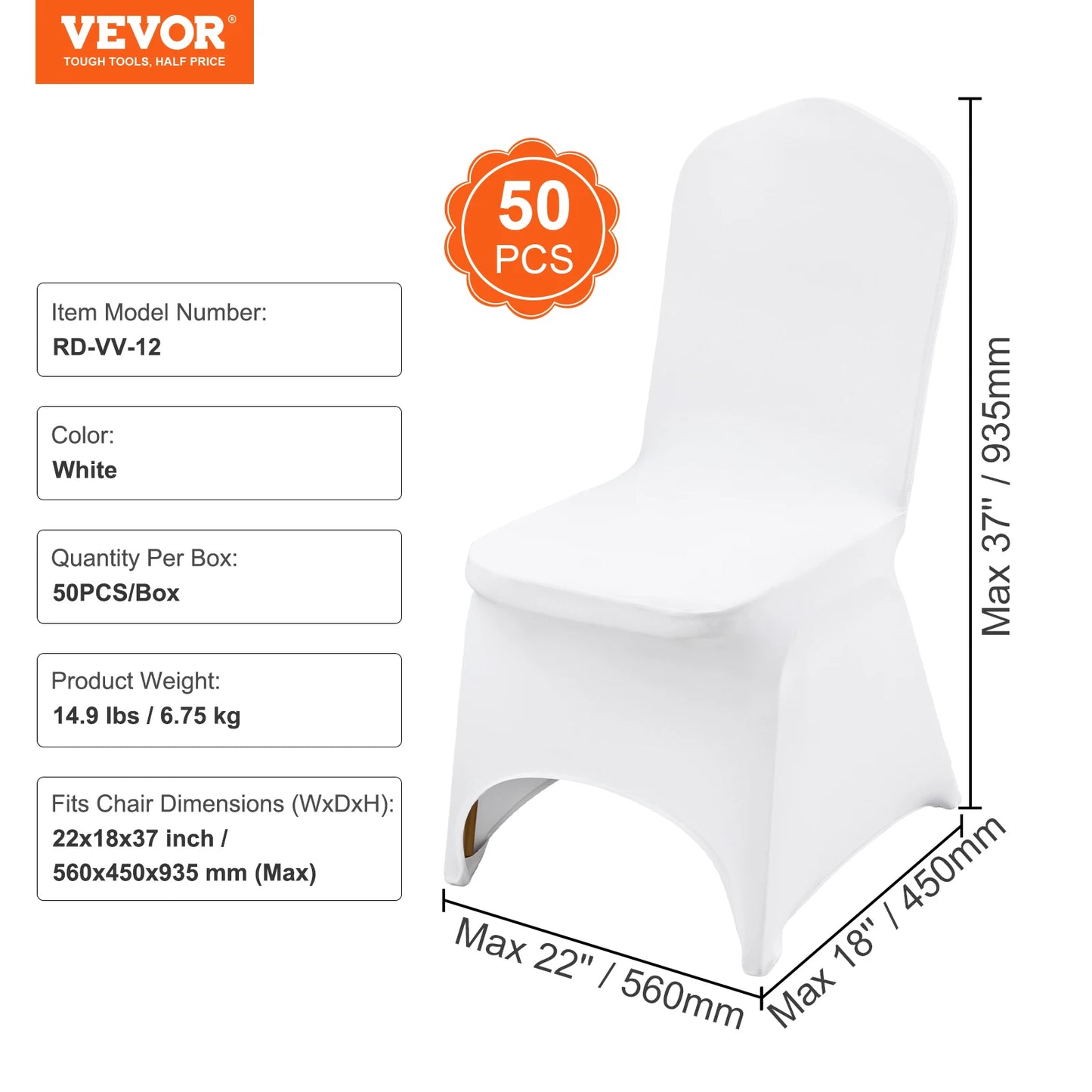 SucceBuy12/30/50/100Pcs Wedding Chair Cover Spandex Stretch Slipcover for Restaurant Banquet Hotel Dining Party White Cover