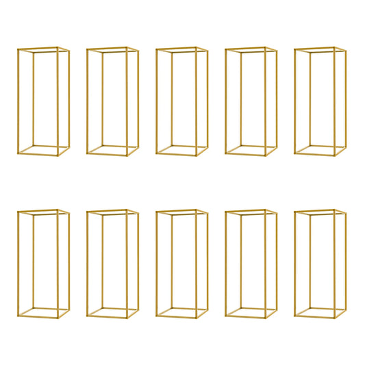 10Pcs Wedding Flower Stand Set 23.62"H Gold Metal Column Rack Wedding Party Prop Decor Balloon Display Holder Flower Vase Pillar