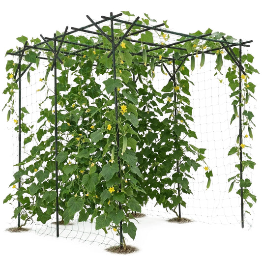 Large Metal Garden Arch Trellis 78"x78"x78", Outdoor Climbing Plant Support for Grapes and Cucumbers, Ideal for Gardens, Walkways, and Yards