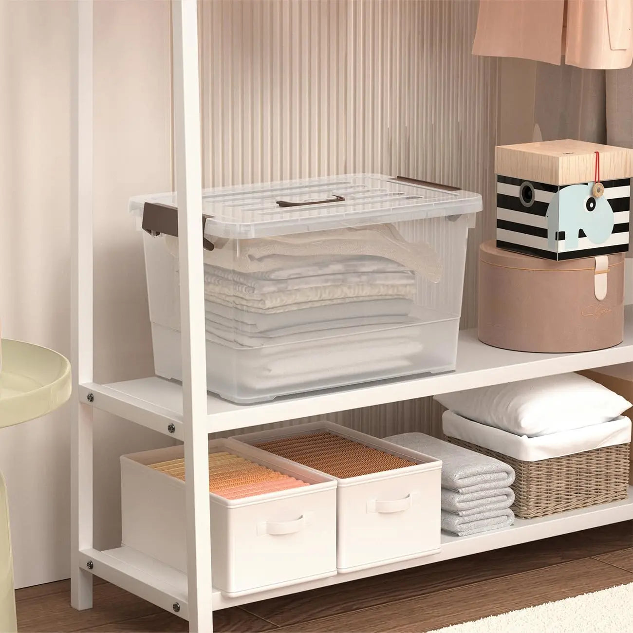17 QT Plastic Storage Bins with Lids Large Stackable Storage Containers for Organizing Clear Storage