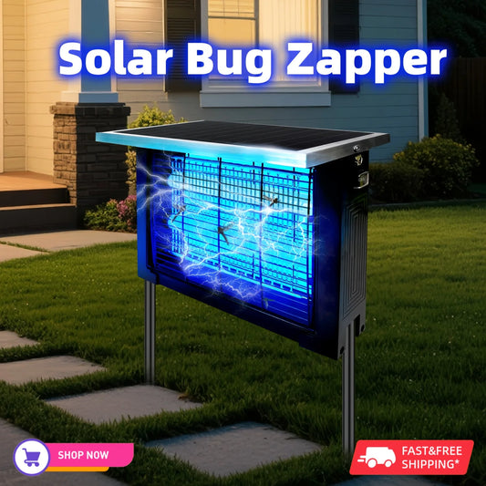 Powerful Solar Bug Zapper Outdoor for 2000 sq.ft, Poartable Rechargeable Mosquito Zapper with High Powered