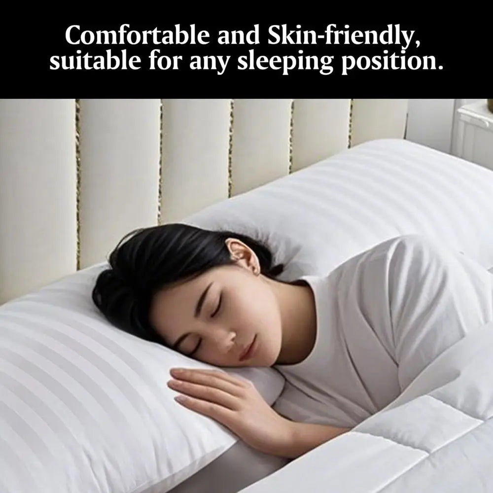 Elegant Goose Feather Pillows, 500 Thread Count, 20x28 Inches, Queen Size (2-Pack), Ideal for Side and Back Sleepers