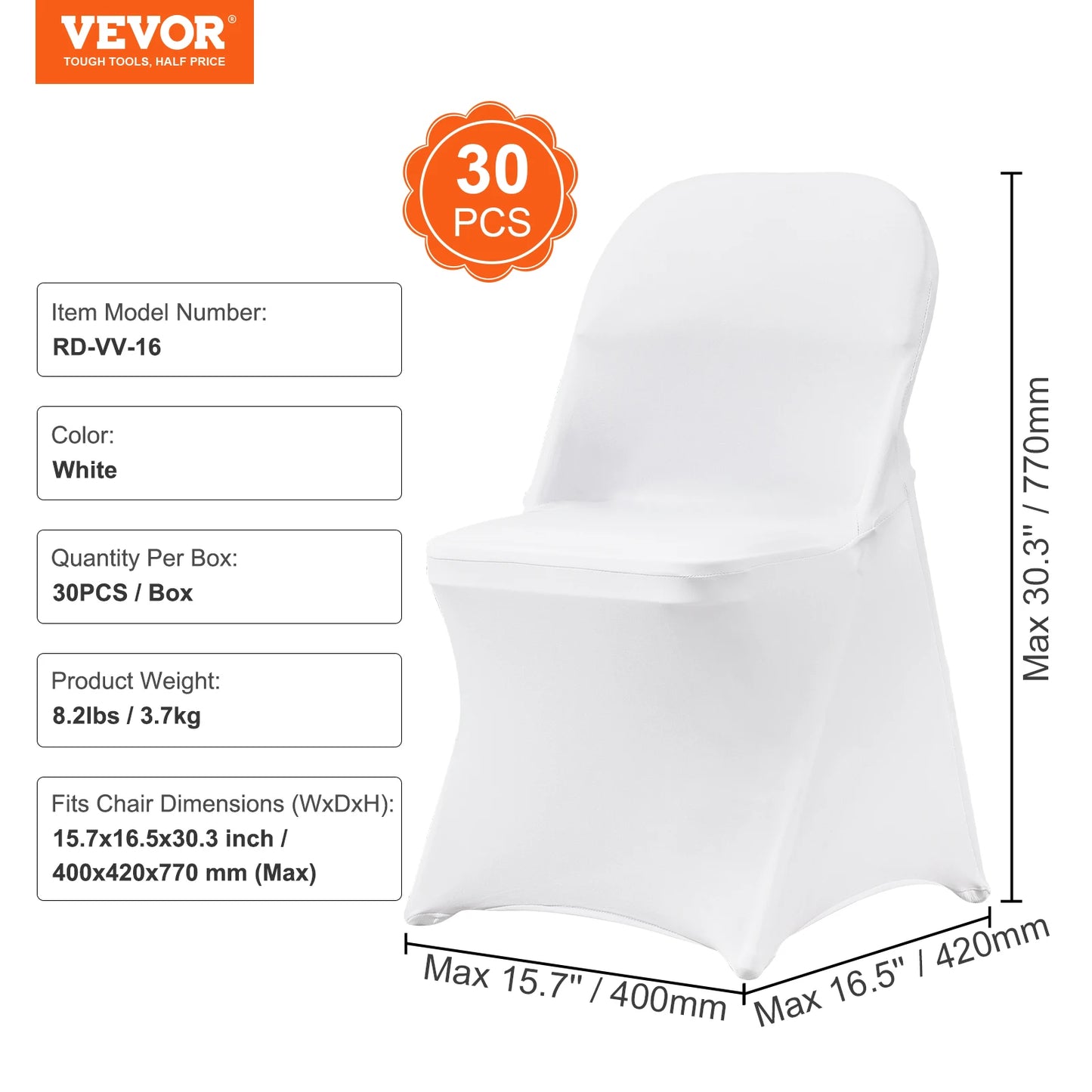SucceBuy 12-100PcsWedding Chair Covers Spandex Stretch Slipcover for Restaurant Banquet Hotel Dining Party Universal Chair Cover