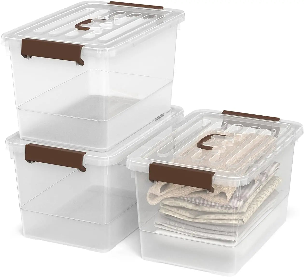 17 QT Plastic Storage Bins with Lids Large Stackable Storage Containers for Organizing Clear Storage