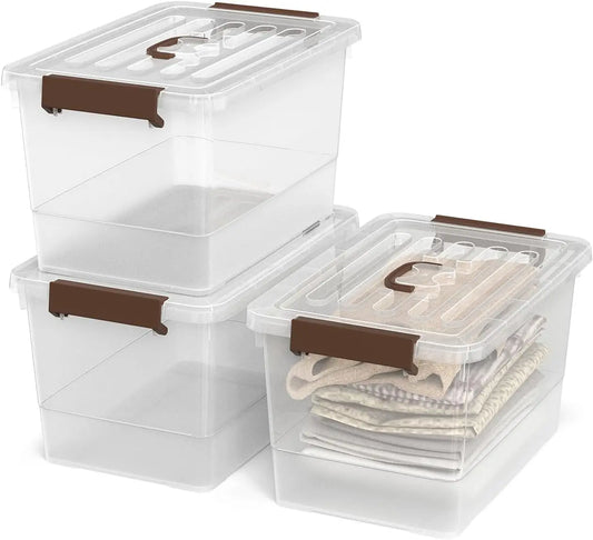 17 QT Plastic Storage Bins with Lids Large Stackable Storage Containers for Organizing Clear Storage
