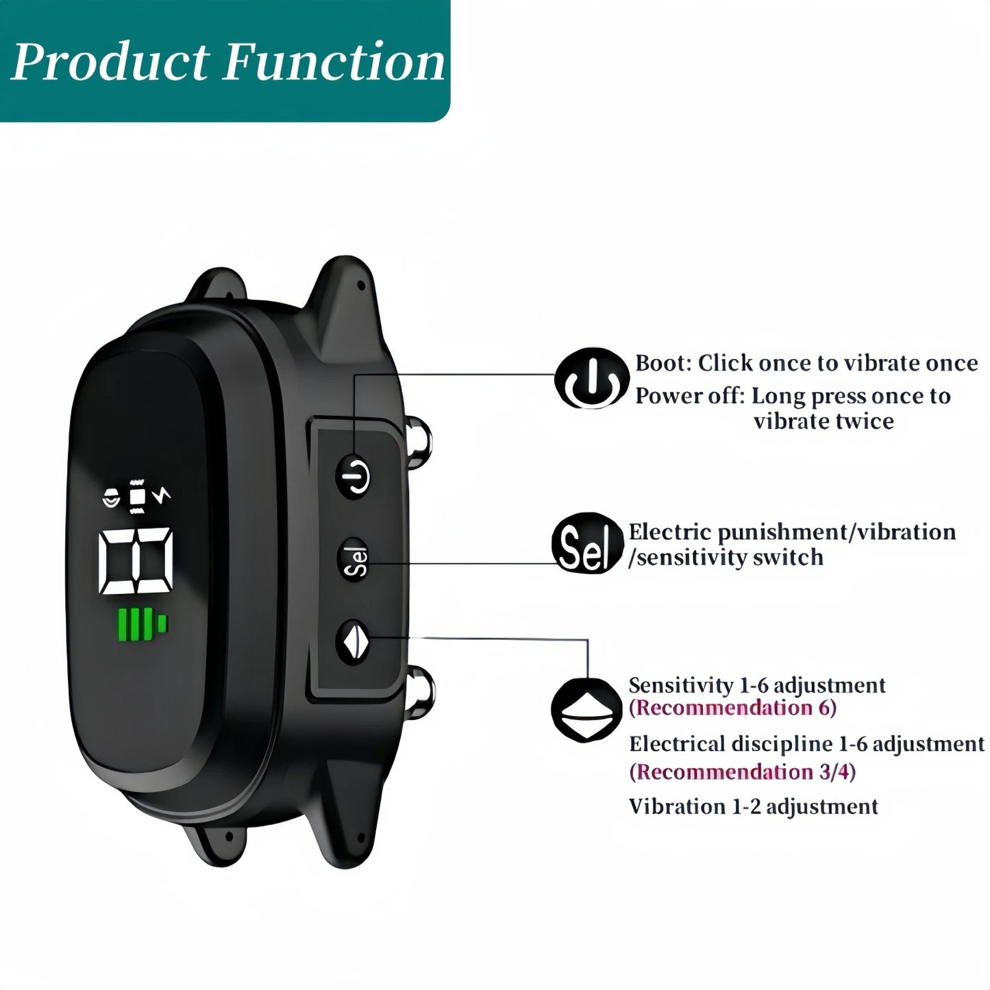 Pet Dog Anti Barking Device USB Rechargeable Dogs Training Collar Ultrasonic Stop Barking Vibration Anti Bark Collar