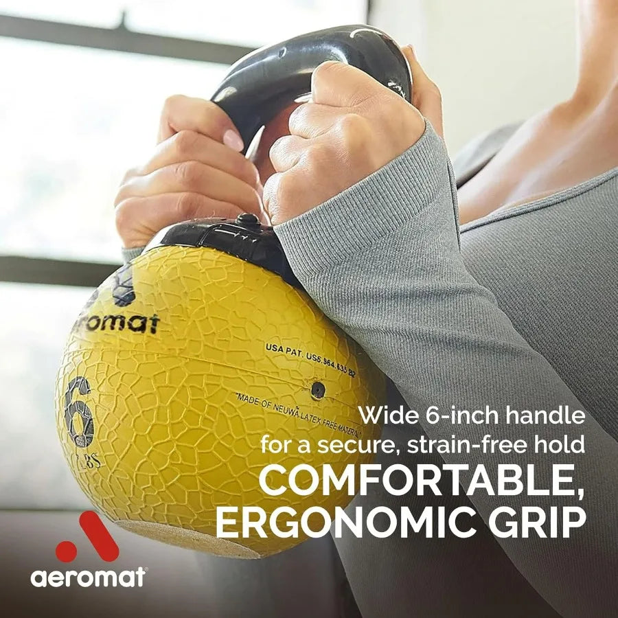 Elite Mini Kettlebells – Weighted Exercise Medicine Ball with Anti-Slip Grip & Wide Handle, Strength Training Kettlebell for Squ