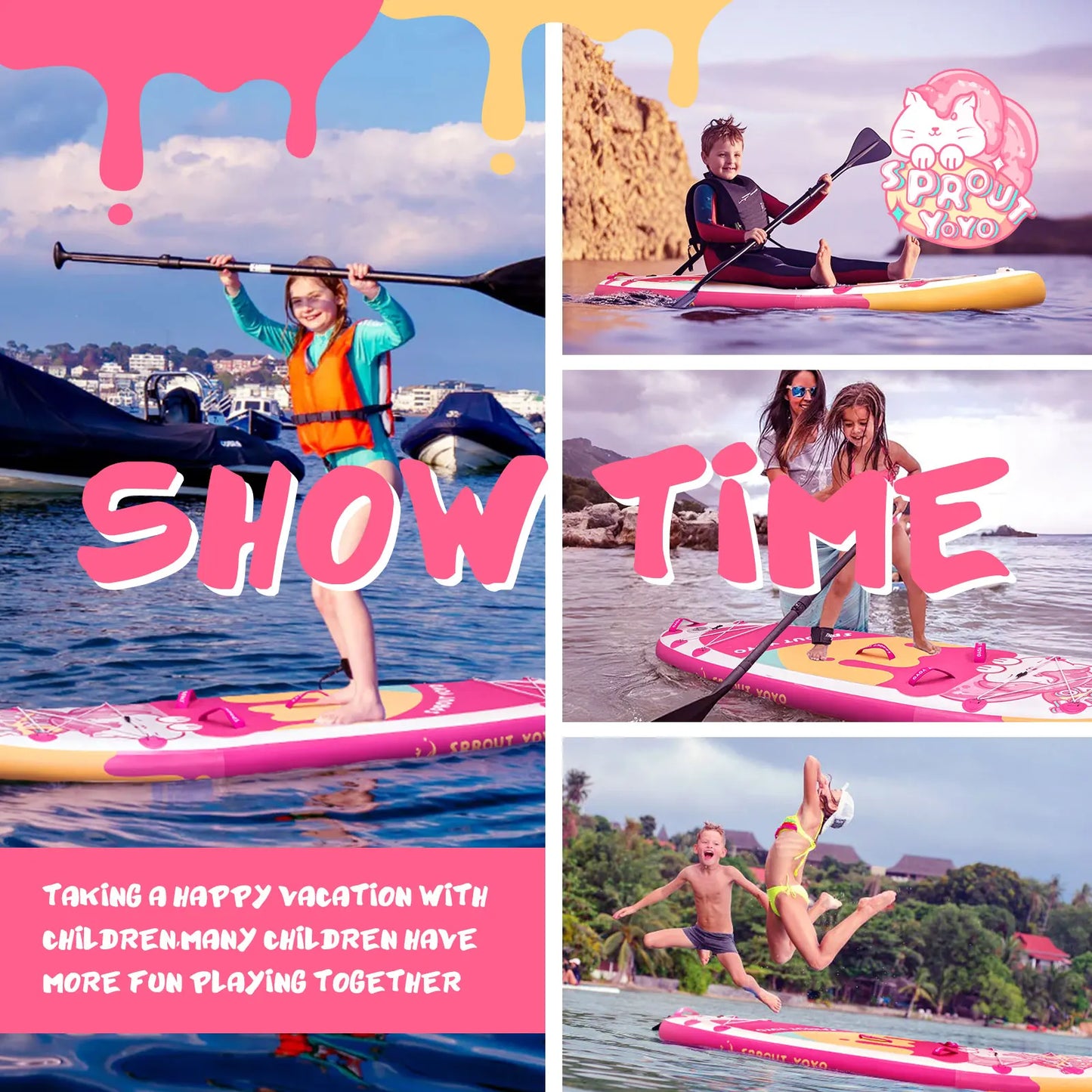 Spatium Kids Stand Up Paddle Board with Inflatable SUP Accessories, Wide Stable Design, Inflatable Paddle Board for Kid & Youth