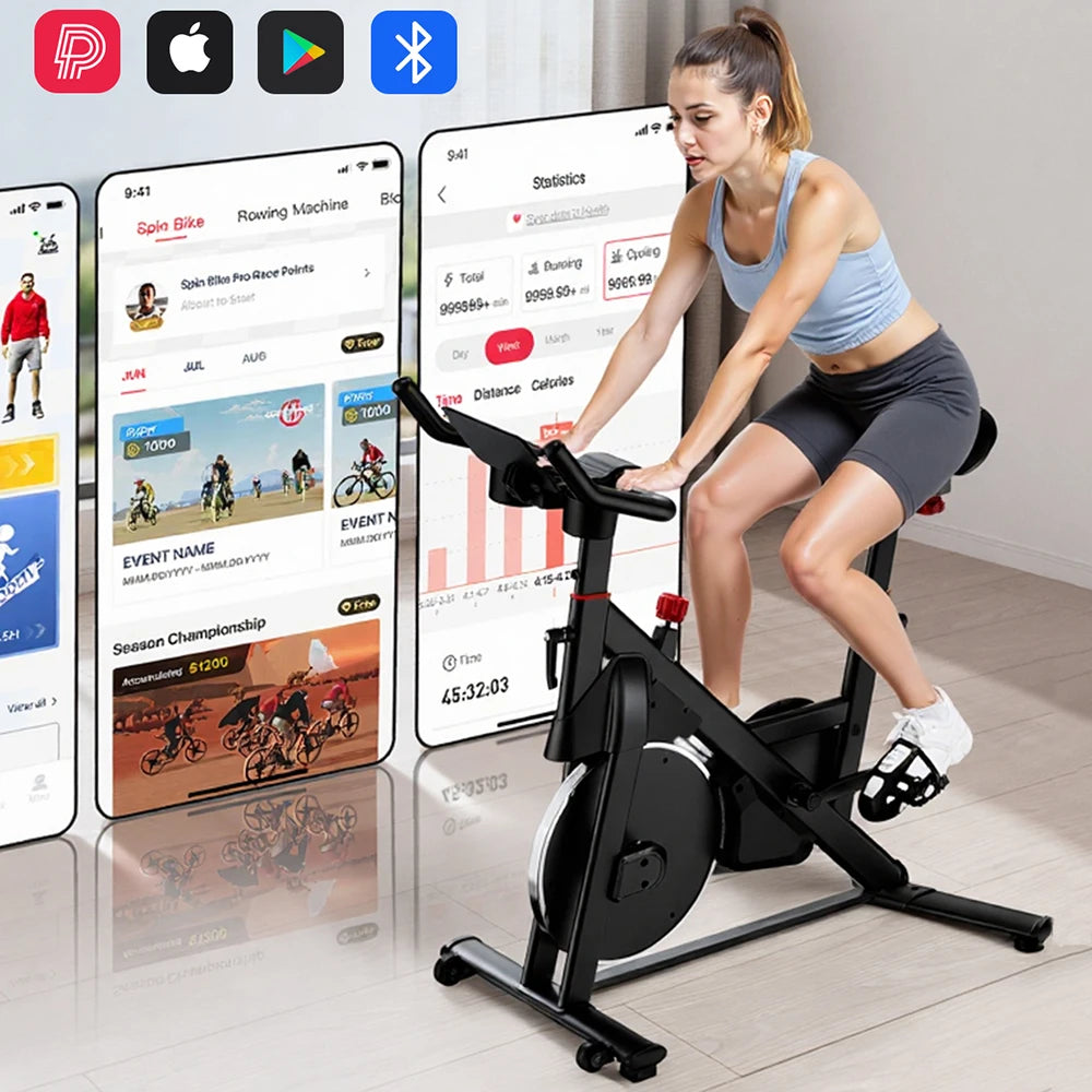 Superun Exercise Bike, 32-Level Magnetic Resistance Stationary Bikes for Home, Low Noise Workout Cycling Bike for Home