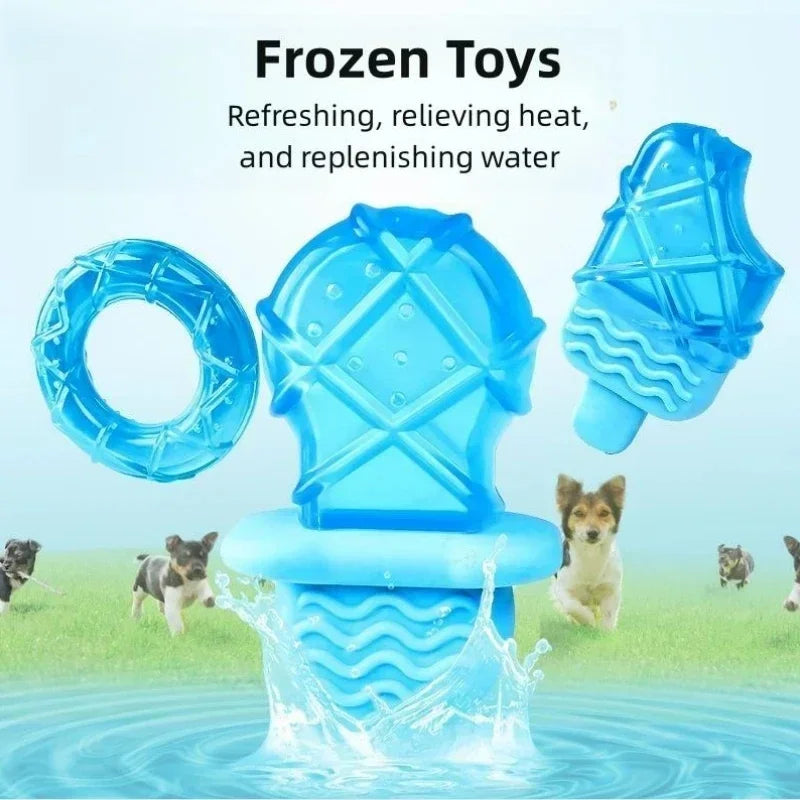 Freezable Dog Ice Pop Cooling Toy Summer Frozen Chew Teething Relief Dental Care Bite Resistant for Puppies Small Medium Dogs