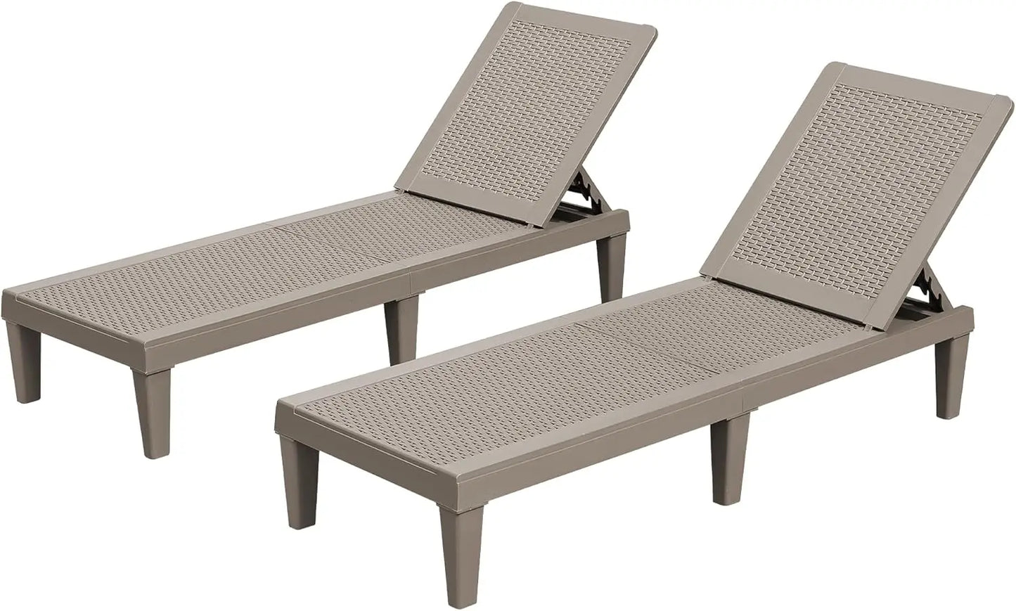 Homall Outdoor Lounge Chairs Set of 2, Quick Assembly & Waterproof Patio Chaise Lounge with Adjustable Backrest for Poolside