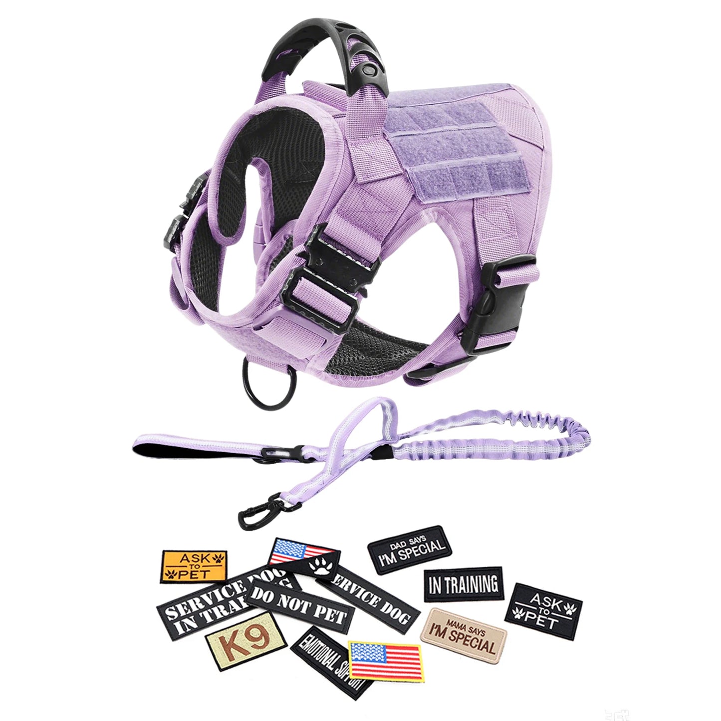 Military Pink Camouflage Dog Harness For Large Medium Dogs Harnesses Leash Adjustable Pet German Shepherd Tactical Training Vest