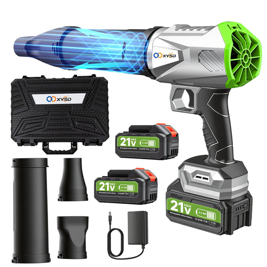 XYSD Cordless Leaf Blower, Turbo Jet Blower, Handheld Leaf Blower with 2x4500mah Batteries, for Patio Cleaning, Leaves,Dust