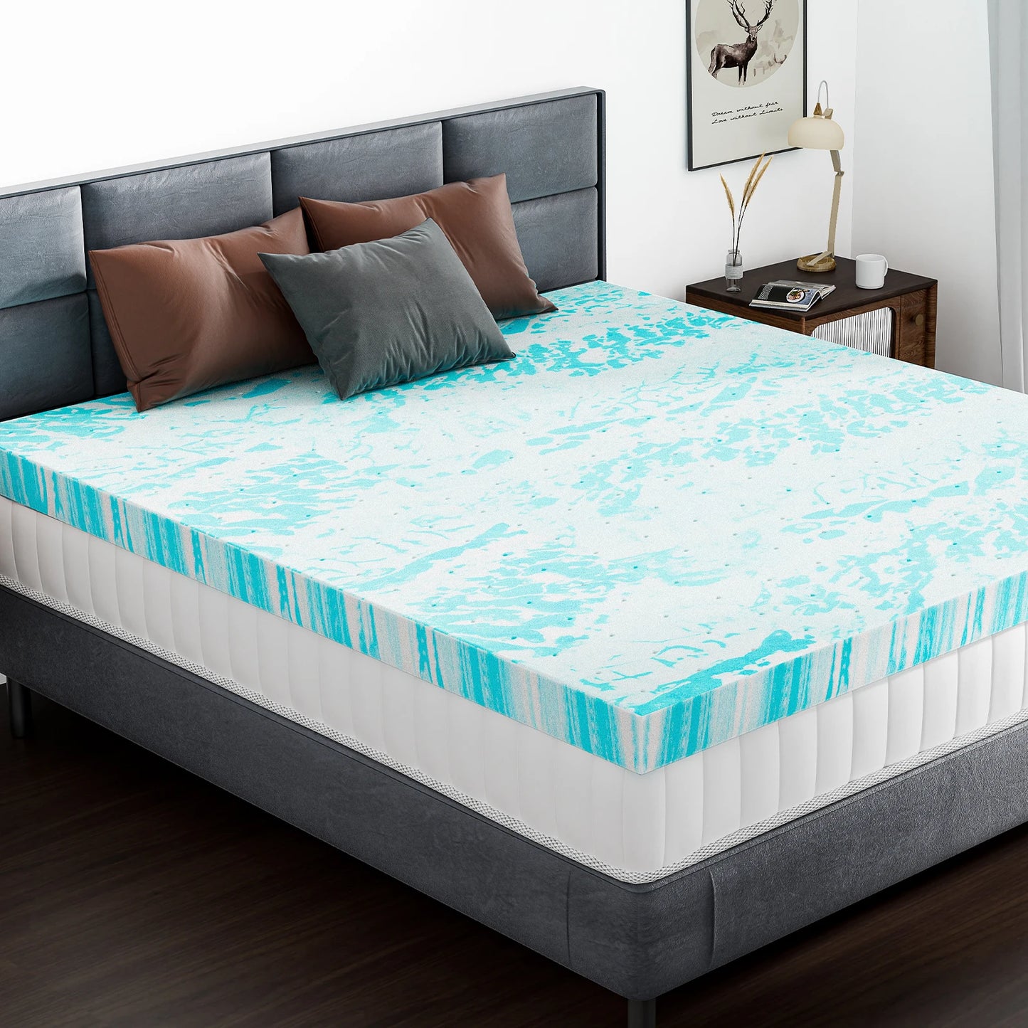 MCQ 4 Inch Memory Foam Soft Bed Mattress Full Size Gel Breathable Cooling Mattress Soft Bed Topper Home Bedroom Furniture
