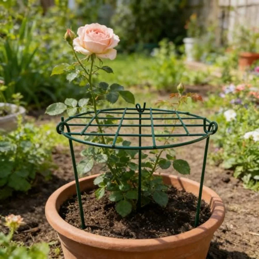 MTB Supply 10 Pack 16 x 24 inch Green Peony Cages for Outdoor Garden Use, Heavy-Duty Steel, Green, Rust-Resistant Support Hoops