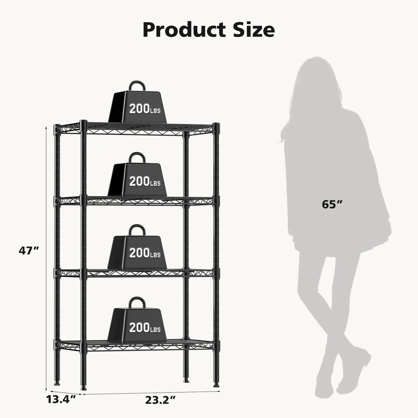 JHK 3-5 Tier Metal Wire Storage Shelves Adjustable Storage Racks Heavy Duty Standing Shelf Organizer for Living Room and Kitchen