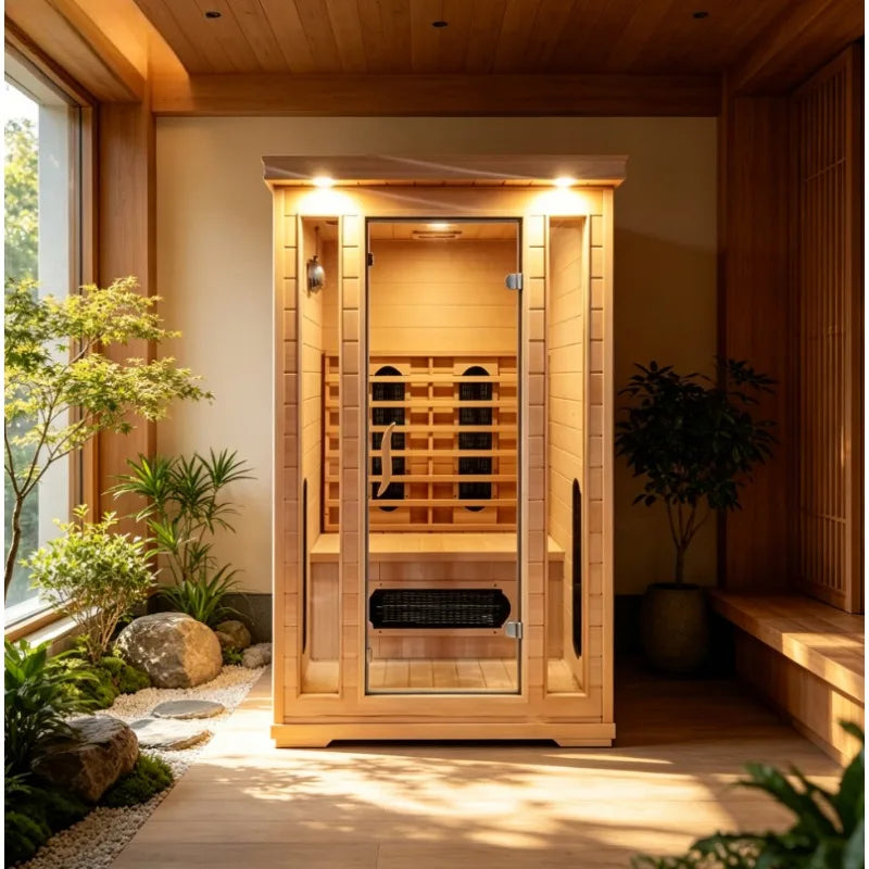 Customized Indoor Sauna Room for Infared Sauna 1-2 Person With Red Light Capsule With Massage
