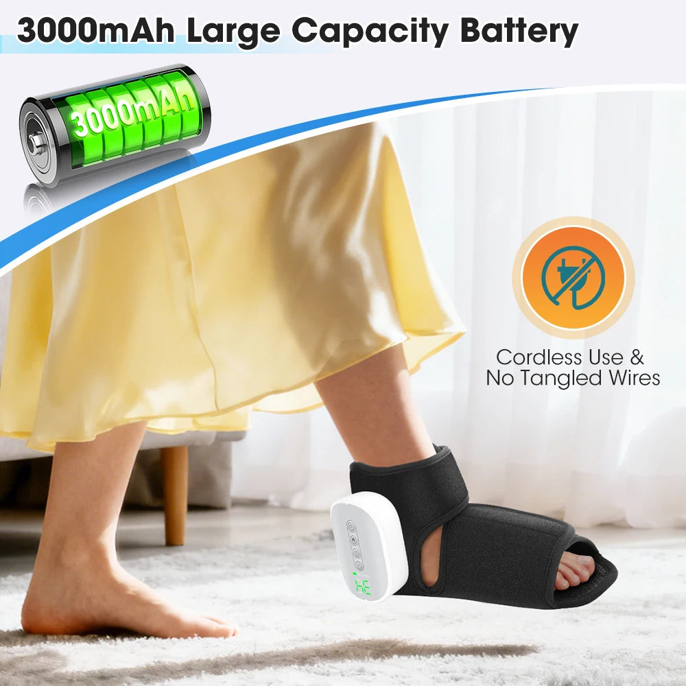 Wireless Air Pressure Ankle Massager,Electric Heating Foot Airbag Compression Massage,Ankle Joint Sole Kneading Muscle Relax