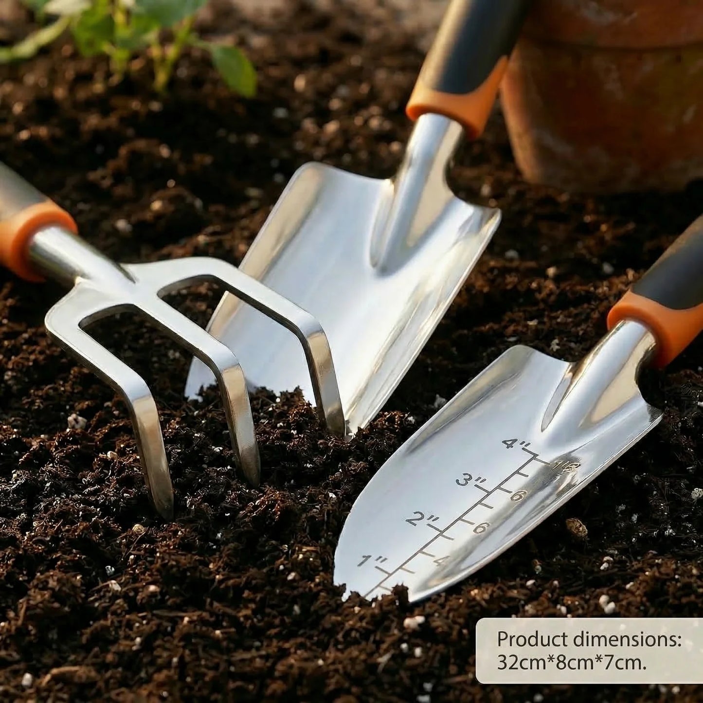 Precise Control Gardening Tools Set - 3-Piece Magnesium-aluminum alloy Hand Trowel, Ergonomic Handles for Weeding & Planting