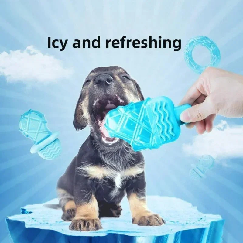 Freezable Dog Ice Pop Cooling Toy Summer Frozen Chew Teething Relief Dental Care Bite Resistant for Puppies Small Medium Dogs