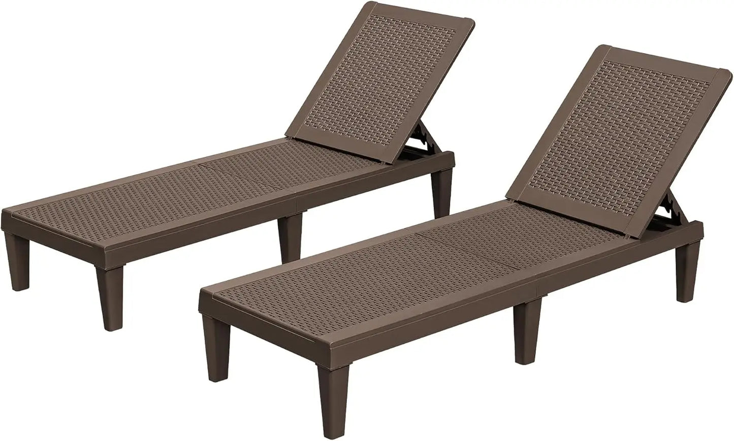 Homall Outdoor Lounge Chairs Set of 2, Quick Assembly & Waterproof Patio Chaise Lounge with Adjustable Backrest for Poolside