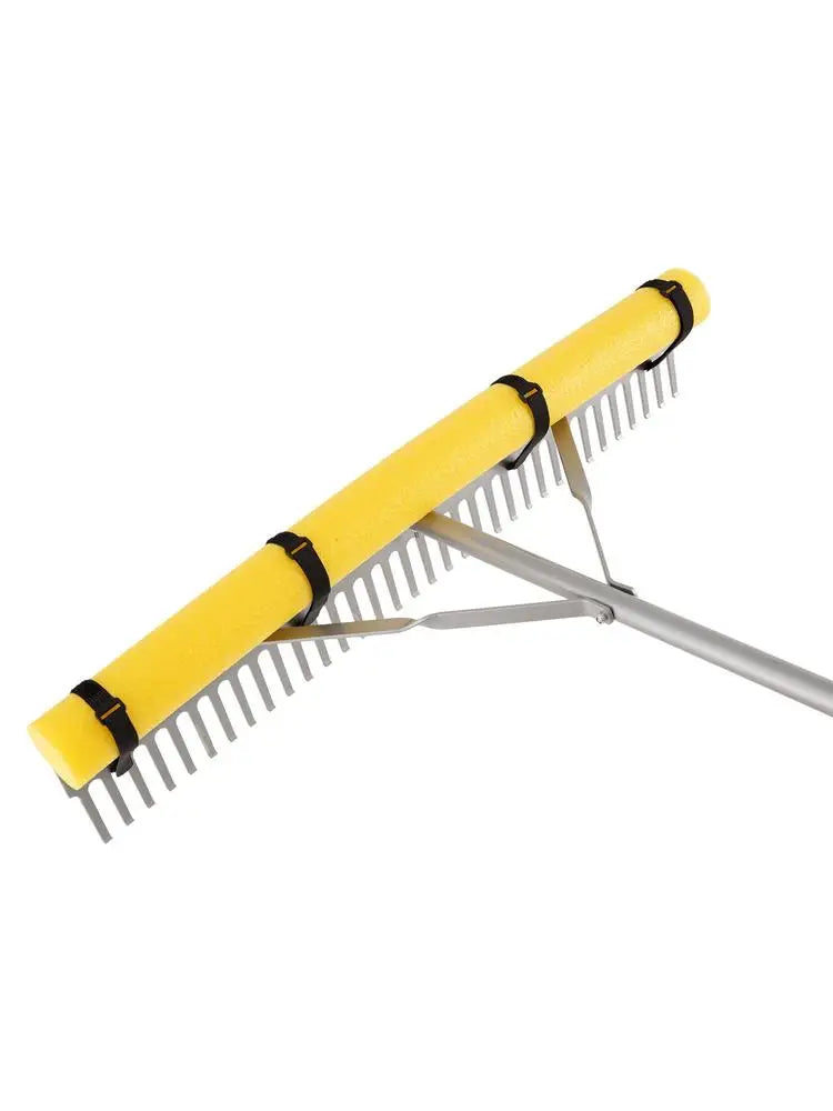 Aluminum Leveling Tool 36" Head 102" Handle For Garden Yard Beach, Heavy Duty Large Rake Loosening Soil Pond Gravel Lawn Care 52ft Rope