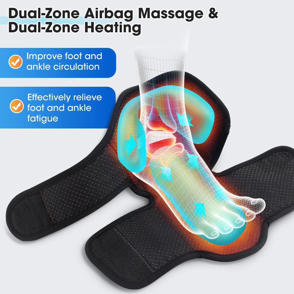 Wireless Air Pressure Ankle Massager,Electric Heating Foot Airbag Compression Massage,Ankle Joint Sole Kneading Muscle Relax
