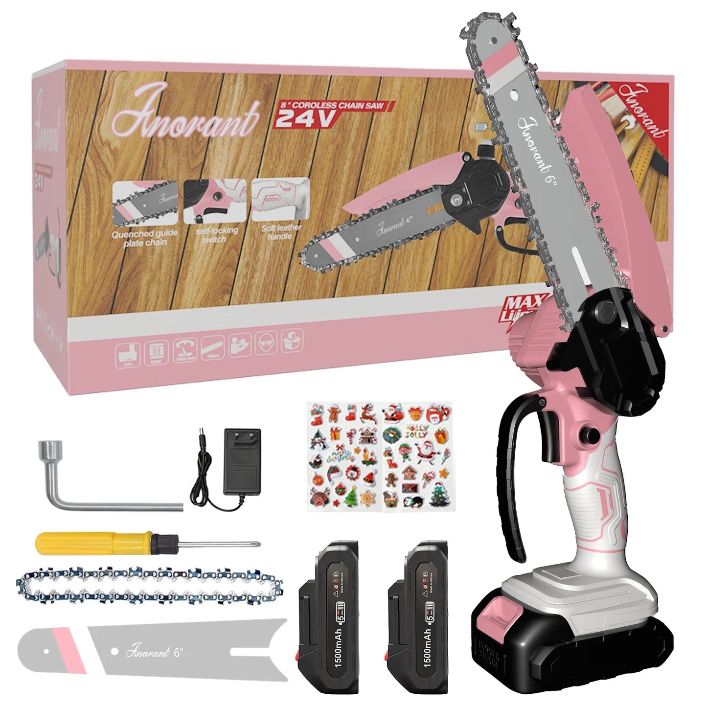 Mini Chainsaw Cordless Electric Chain Saws with 2 Batteries Powered, Super Handheld Portable Saws For Tree Cutting and Courtyard