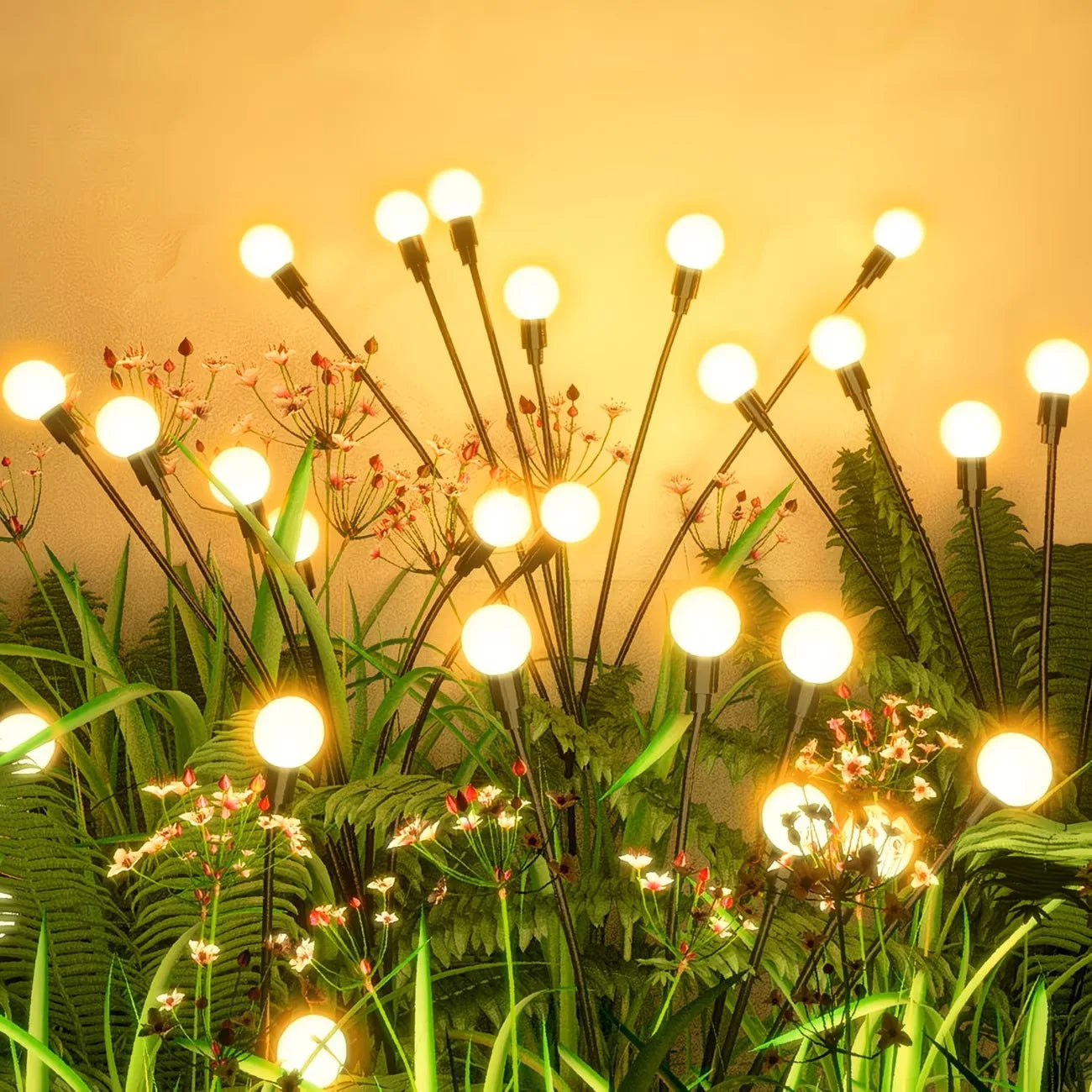 2026 Upgraded Solar Lights Outdoor, 8 Pack Solar Garden Lights with 2 Modes, Firefly Lights Outdoor Waterproof, Sway by Wind, Twinkle Firefly Light for Yard Patio Path Garden Decoration (Warm White)