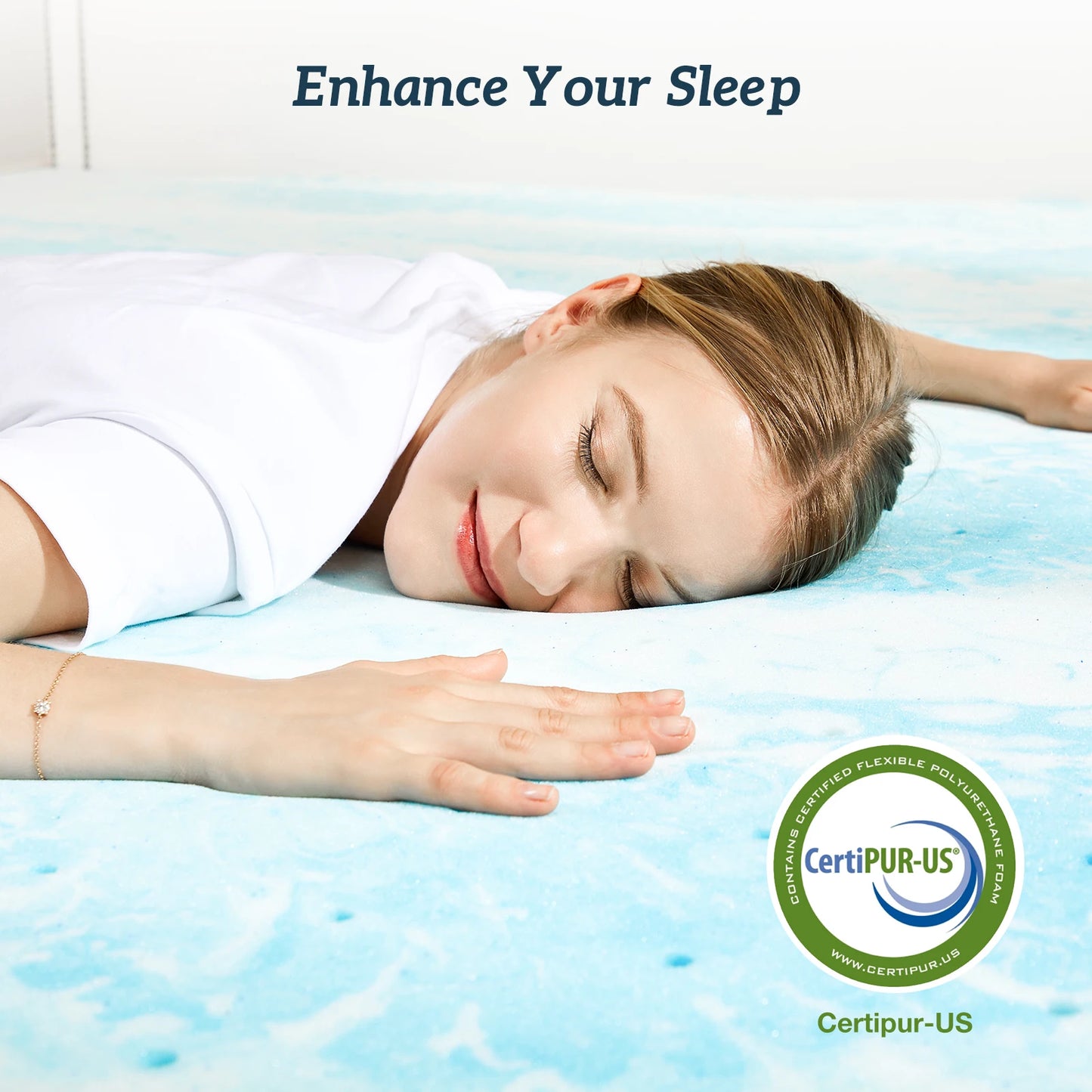 MCQ 2 Inch Soft Bed Mattress Full Size Memory Foam Gel Breathable Cooling Mattress Soft Bed Topper Home Bedroom Furniture