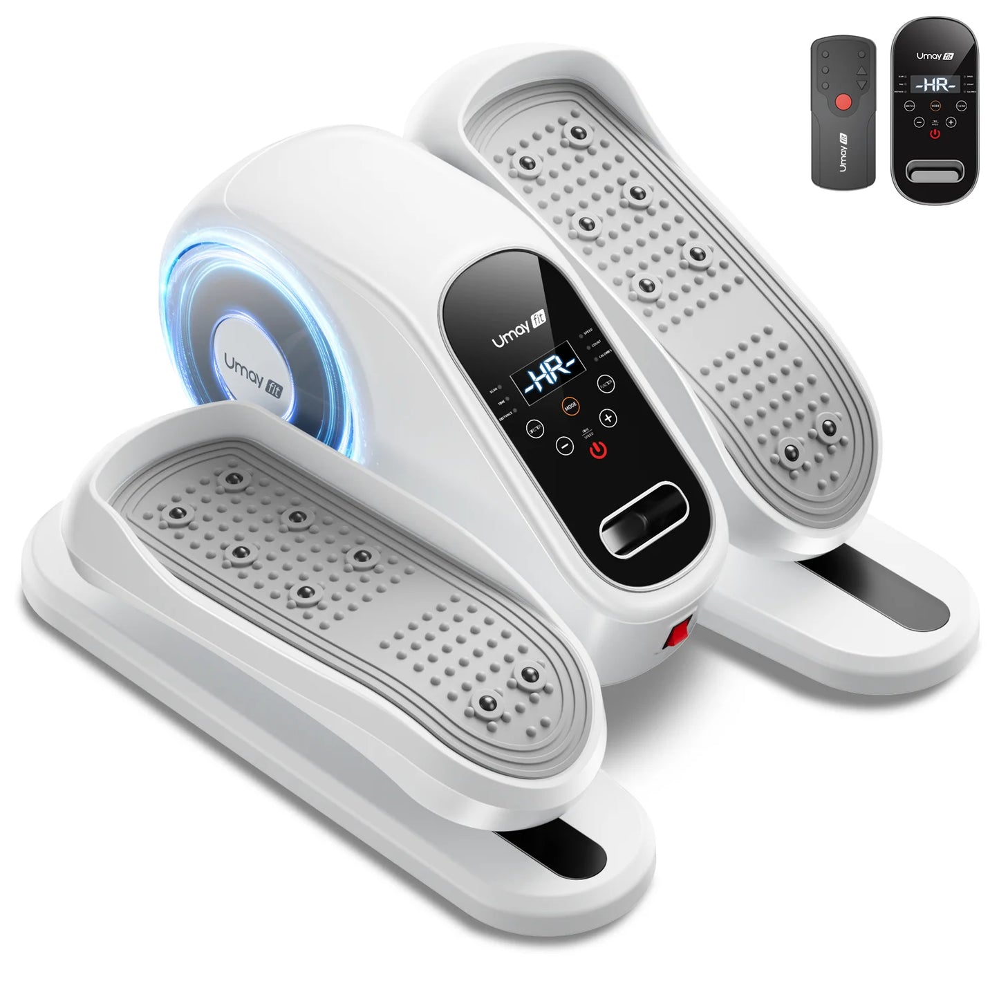 UMAY Compact Under-Desk Electric Elliptical Machine 12 Speed Forward Reverse Remote Control Auto Manual Modes for Home Office
