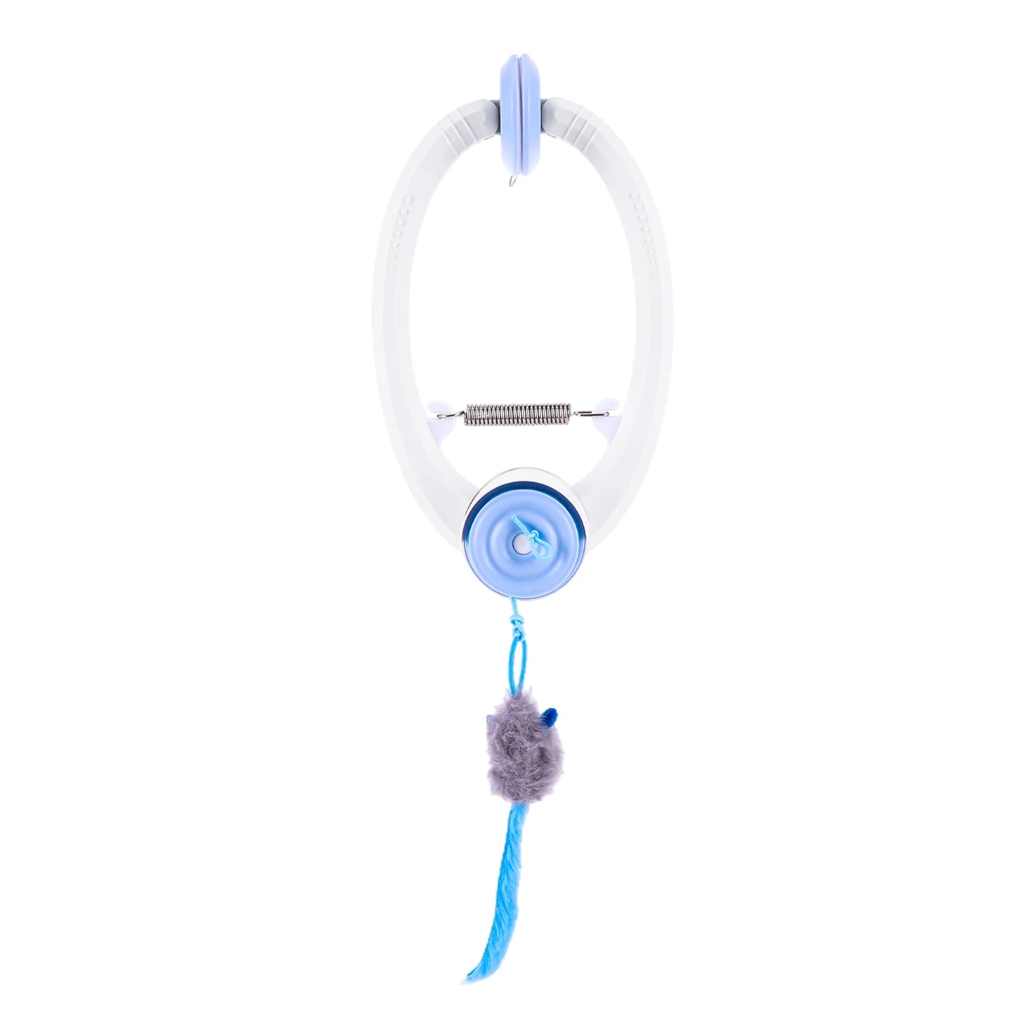 Automatic Retractable Cat Toys Door Hanging with 3 Catnip Mice Teaser Electronic Self Play Feather Cat Interactive Toy Cat Tease