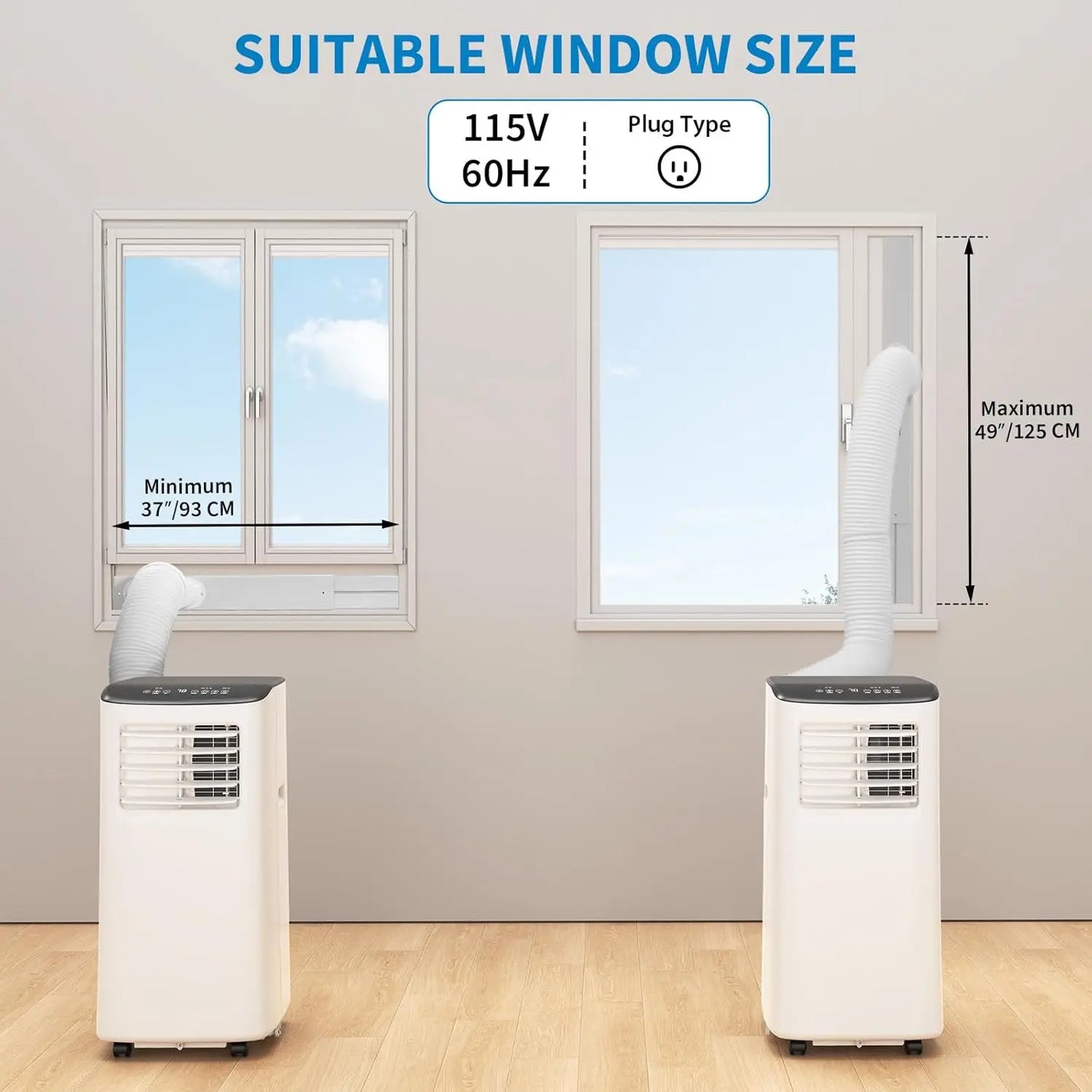 Portable Air Conditioner, 8000 BTU for Rooms up to 450 Sq. Ft., Remote & Auto Evaporation, Compact AC for Apartment, US Plug