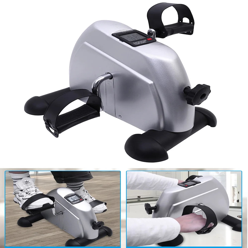 Mini Pedal Exercise Bike Portable Fitness Cycling Exerciser Under Desk Bicycle Trainer LCD Display Bodybuilding Stationary Foot