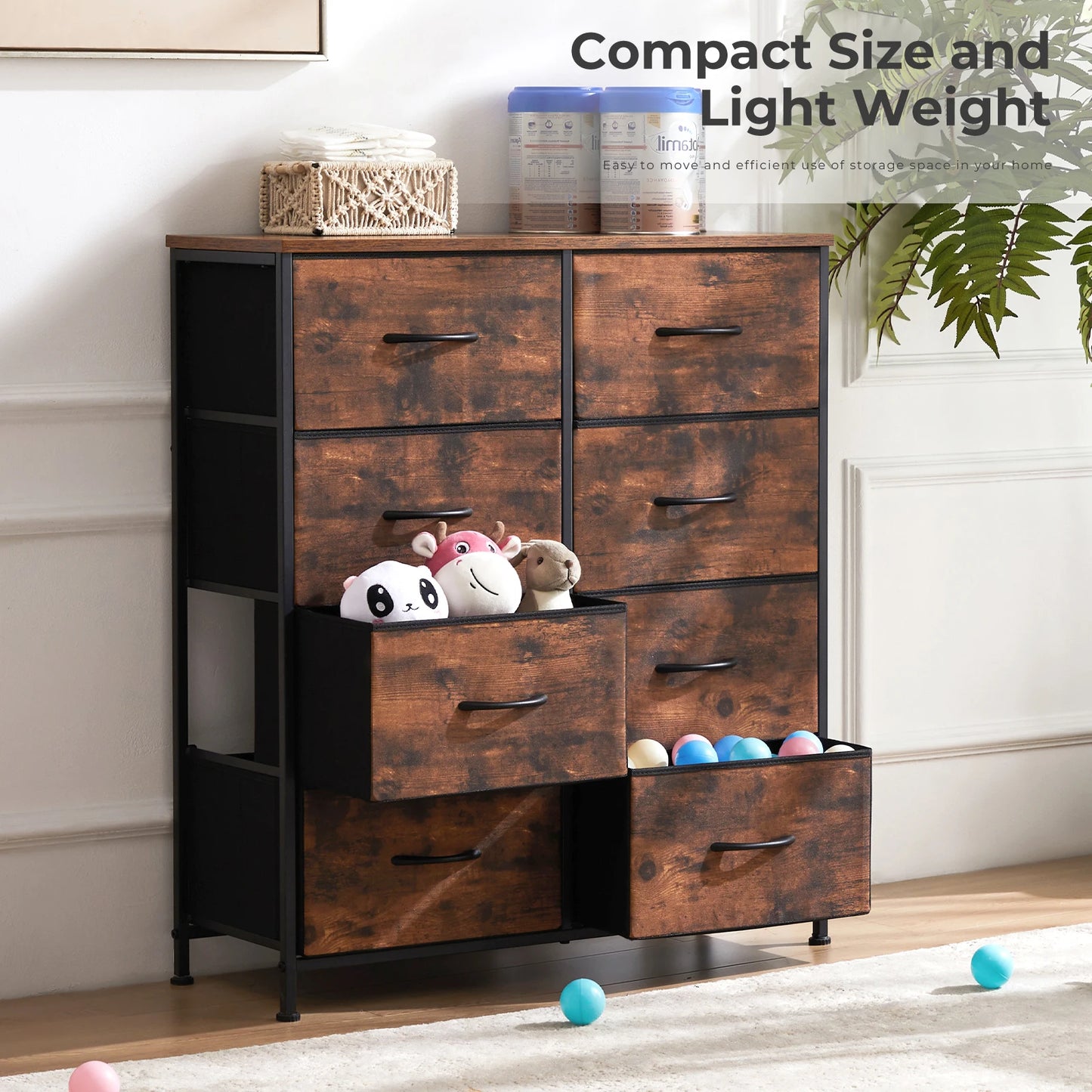 MCQ Fabric 8 Drawers Cabinet For Living Room Beside Nightstand Dresser Tables Storage Closet Chest Clothes Display Furniture