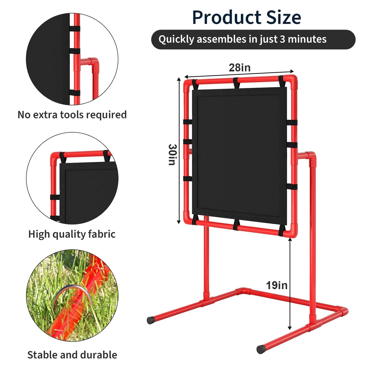 Baseball Strike Zone, Pitching Training for Plastic Balls, Wiffle Ball and Blitzball Compatible, Easy to Set Up and Assemble