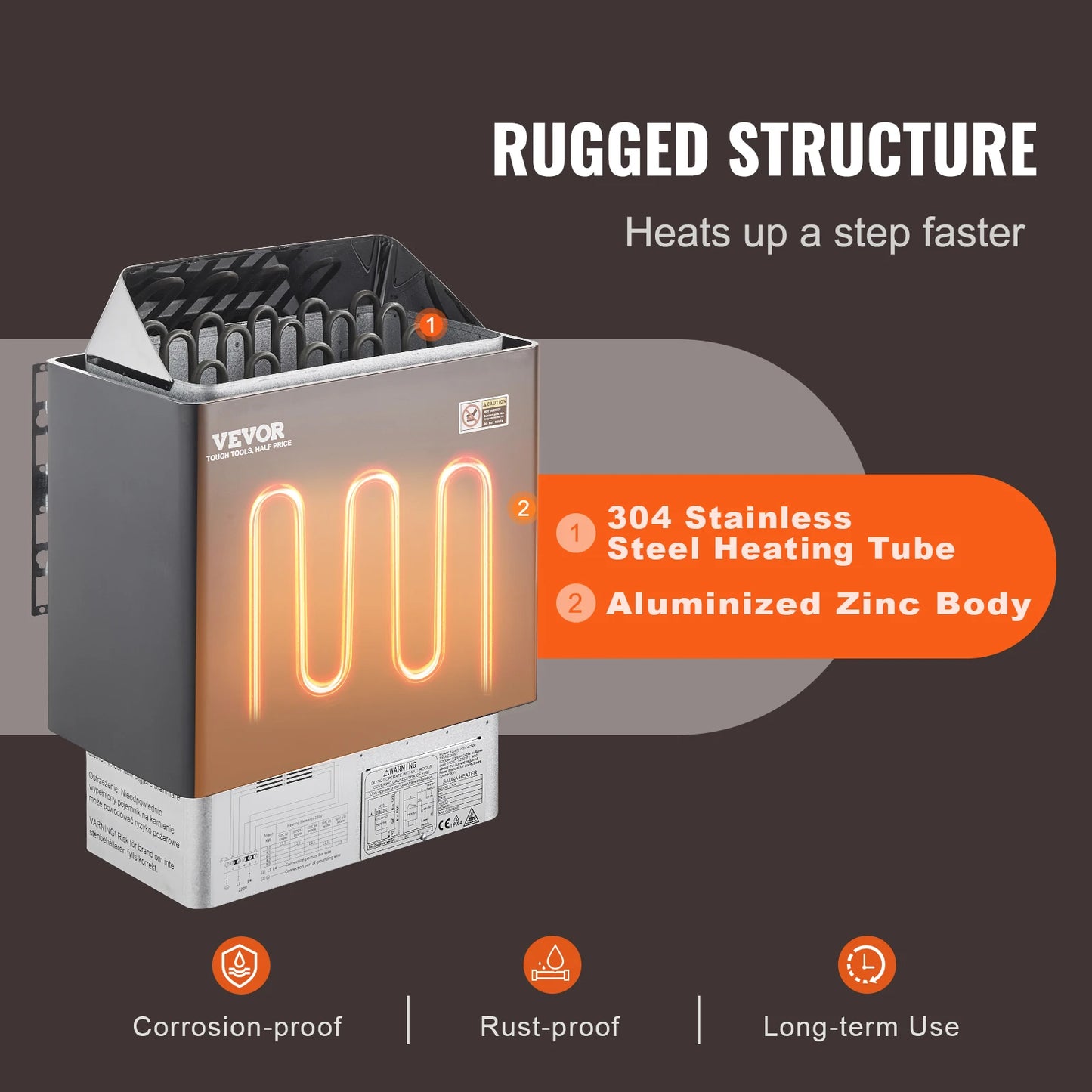 SucceBuy Sauna Heater 3/4.5/6/9KW 220V Electric Sauna Stove Steam Bath Sauna Heater for Max. 317-459 Cubic Feet Home Hotel Spa