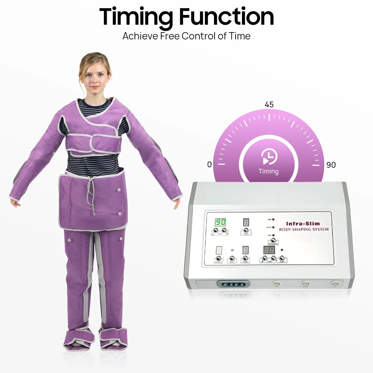 400W Air Pressure Body Slimming Suit, 7 Levels Adjustable Pressotherapy Heating Massage Device for Home Beauty Salon Spa Relief