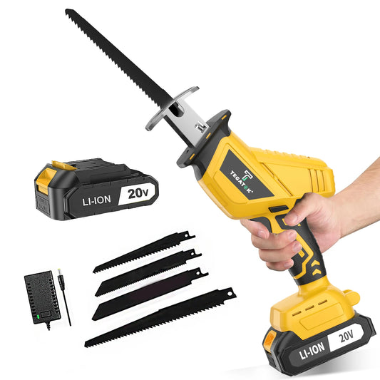 Cordless Reciprocating Saw Horse Knife Saw Cutting Tool Home DIY Wooden Metal PVC Pipe Cutting Tool 20V with Battery