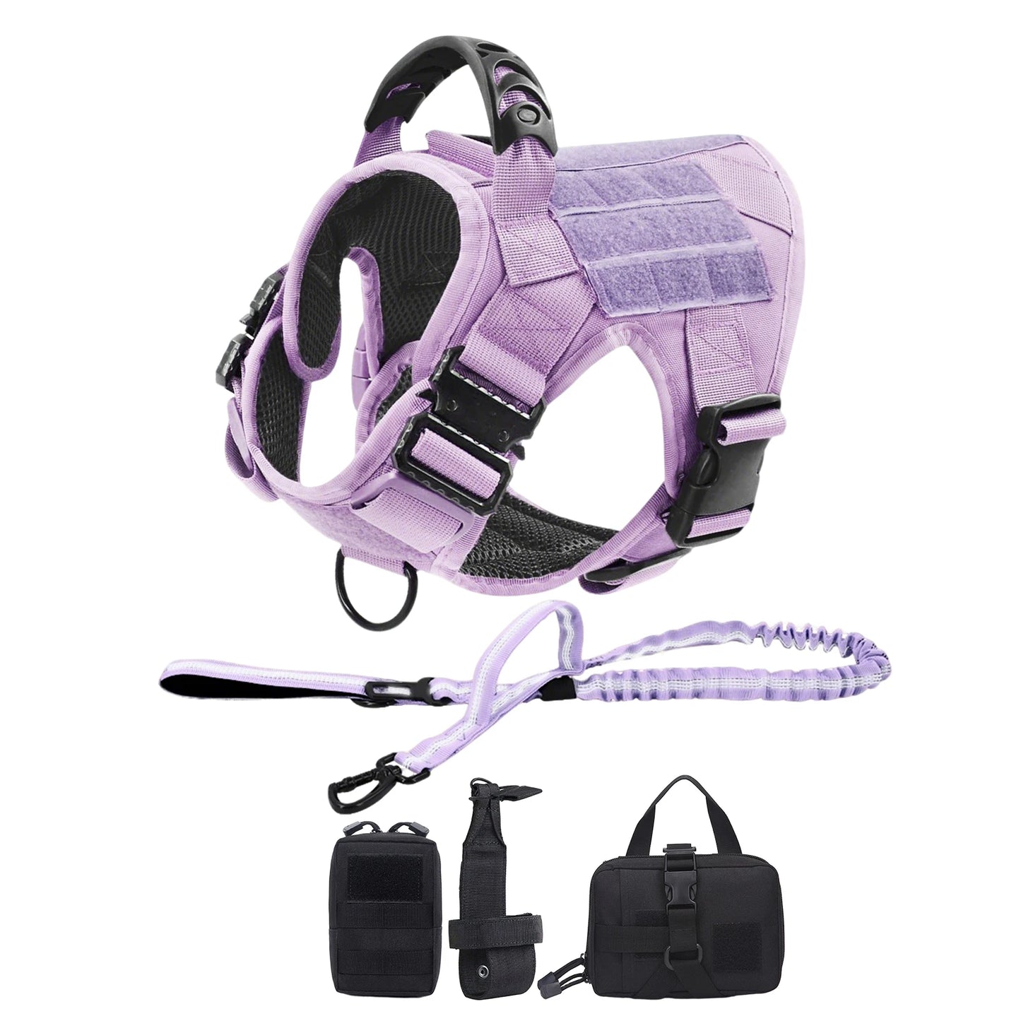 Military Pink Camouflage Dog Harness For Large Medium Dogs Harnesses Leash Adjustable Pet German Shepherd Tactical Training Vest