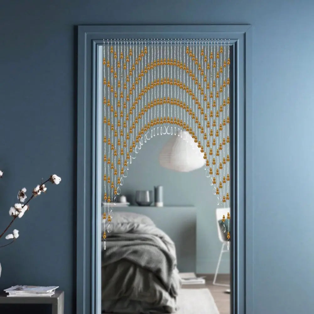 Beaded Door Curtain For Bedroom, Hanging Bead Partition Curtain, Elegant Decorative Door Beads For Privacy And Room Dividing