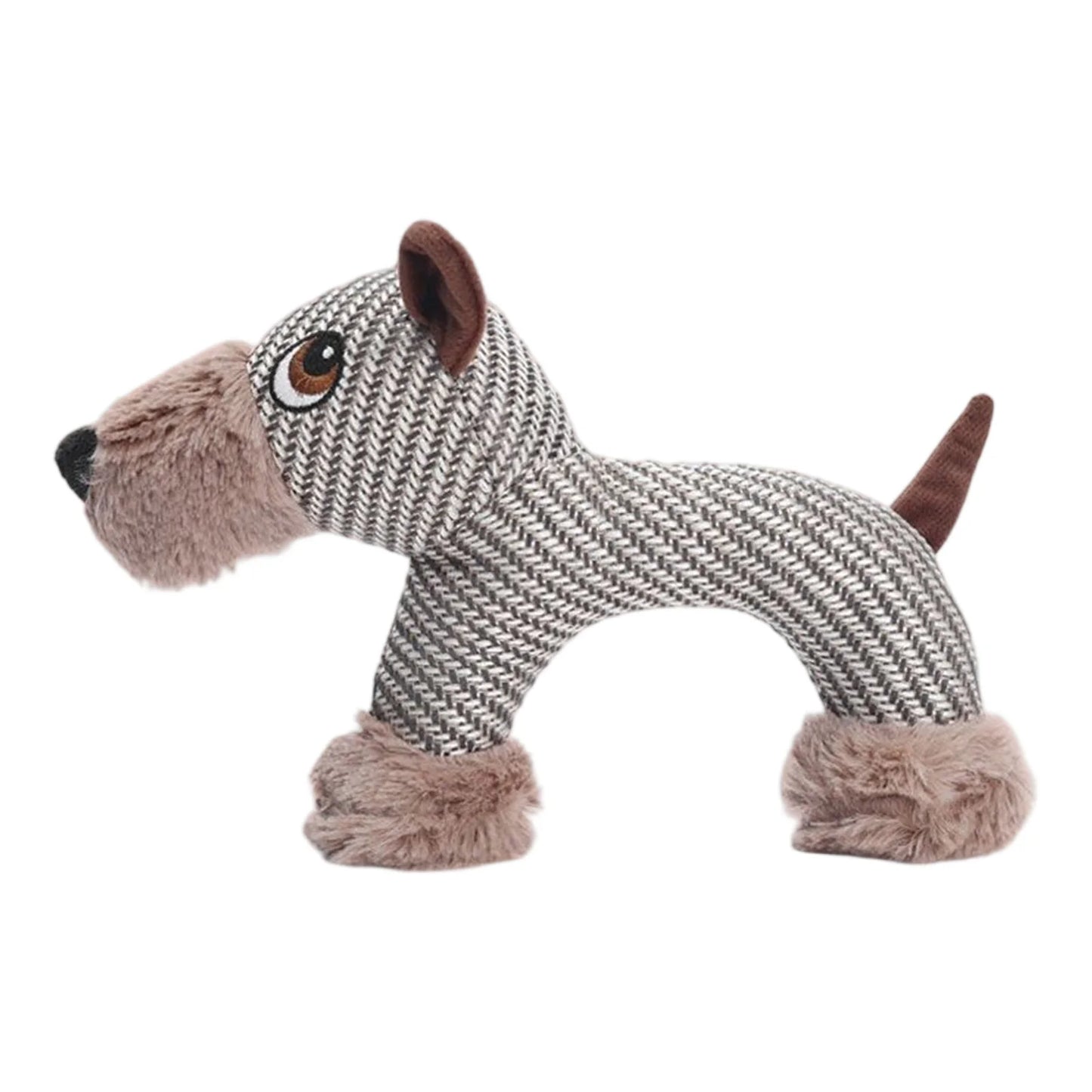 Squeaky Dog Grinding Teeth Toys Wear Resist Interactive Squeak Puppy Toy Cute Animal Shape Plush Linen Toy Pet Chewing Toys
