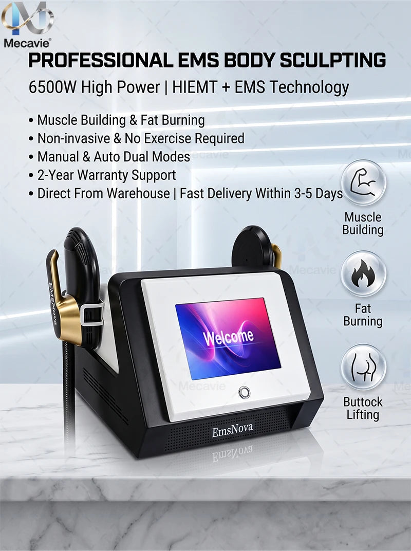 2026 New Salon Grade Ems 6500W EMSnova RF Body Shaper Muscle Toning and Weight Loss Professional Fat Burning DeviceRemoval