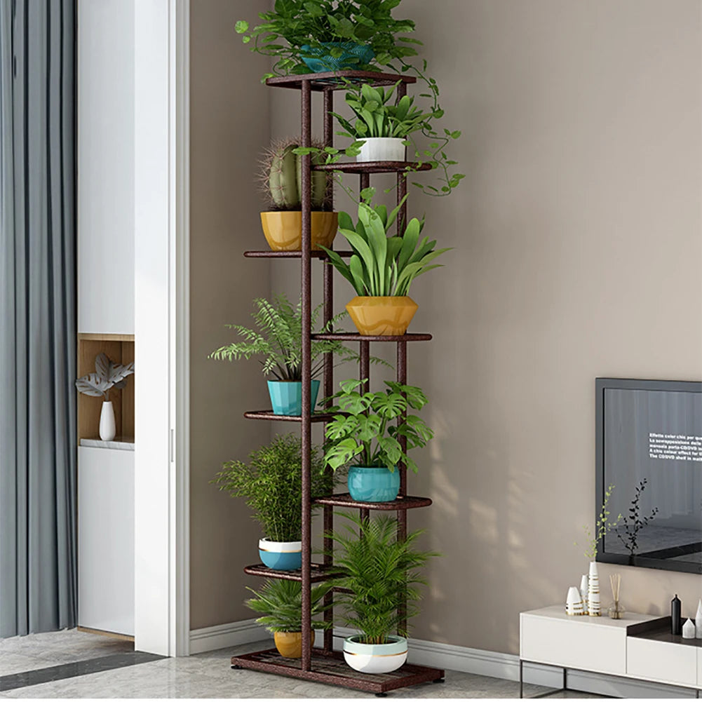 7/8 Tiers Garden Plant Stand, Metal Tiered Shelf Potted Plant Holder Flower Display Rack for Balcony Patio Indoor Outdoor Decor