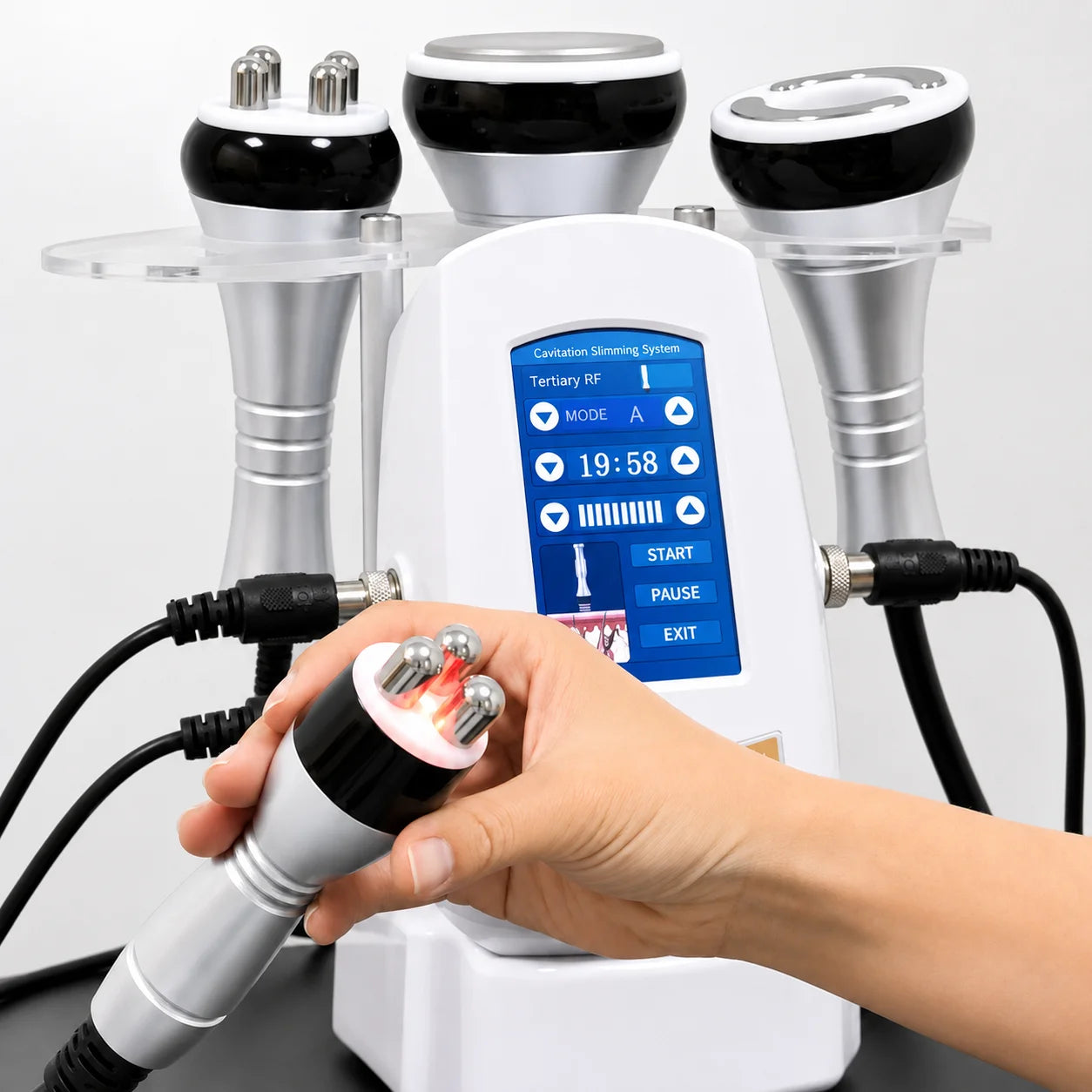 Professional Cavitation Machine with Massage Handles, Beauty Body Care Device for Home and Salon Use, Overseas Warehouse Shipmen